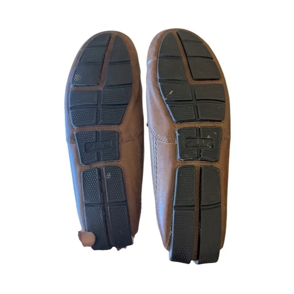 Clarks Ashmont Race Men's Driving Loafers Brown Slip-On Cushion 10M comfort shoe